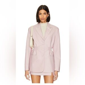 Frida Faux Leather Blazer in Light Orchid
